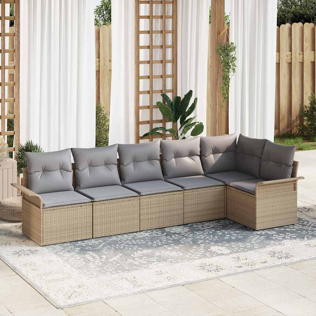 Tuin Sofa Set Met Kussen 6 Pcs Poly Riet