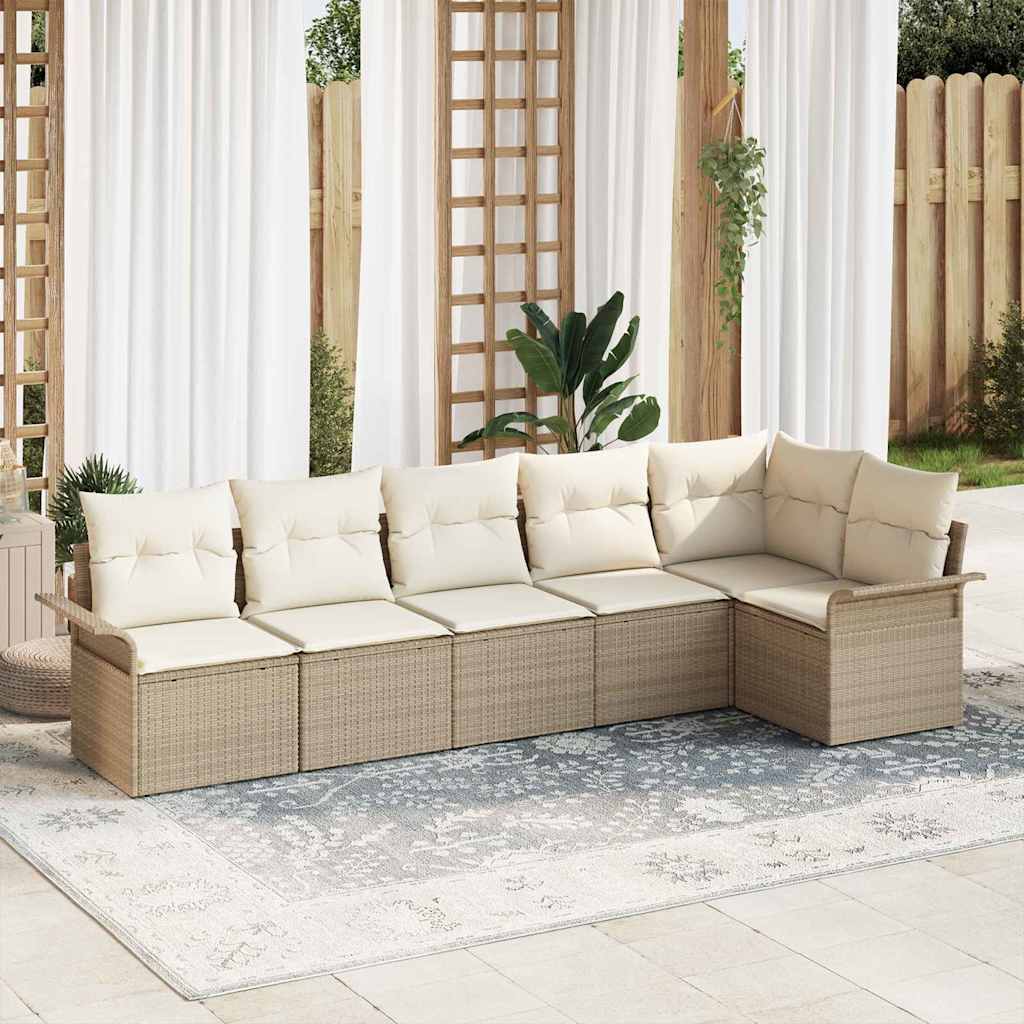 Tuin Sofa Set Met Kussen 6 Pcs Poly Riet