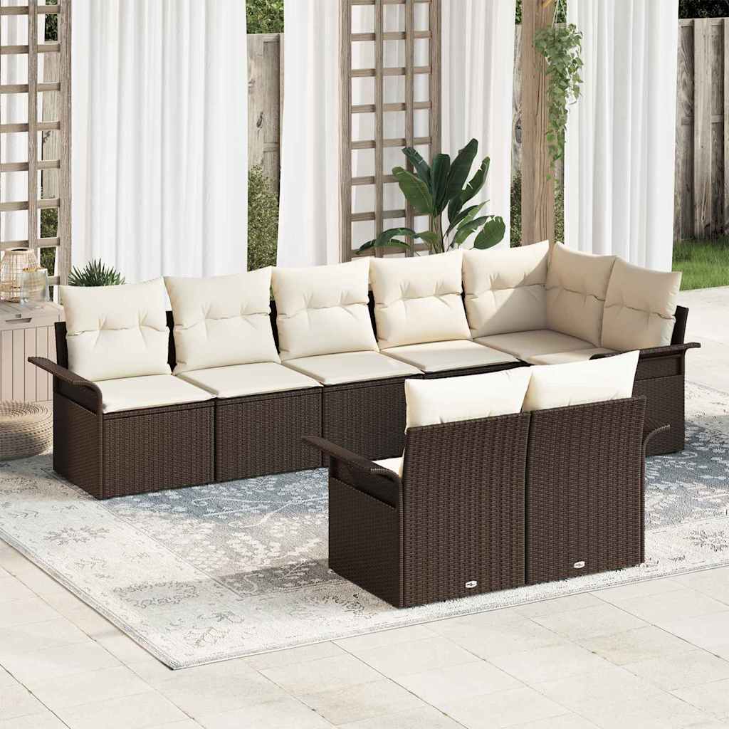 Tuin Sofa Set Met Kussen 9 Pcs Poly Riet