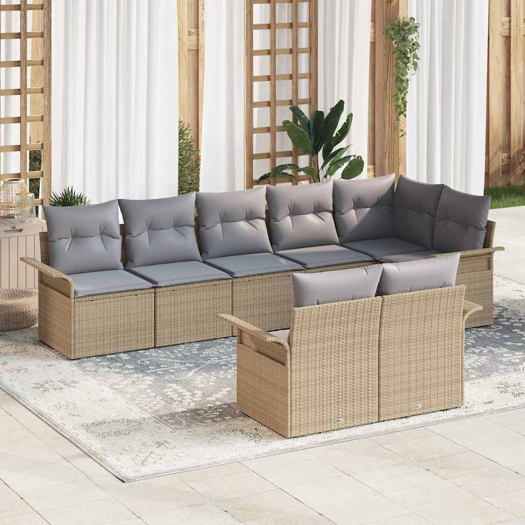 Tuin Sofa Set Met Kussen 9 Pcs Poly Riet