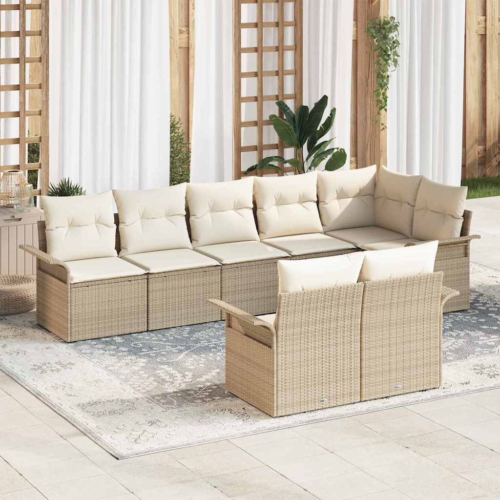 Tuin Sofa Set Met Kussen 9 Pcs Poly Riet