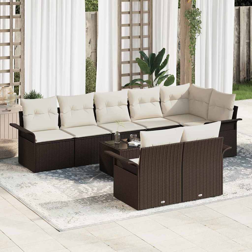 Tuin Sofa Set Met Kussen 9 Pcs Poly Riet