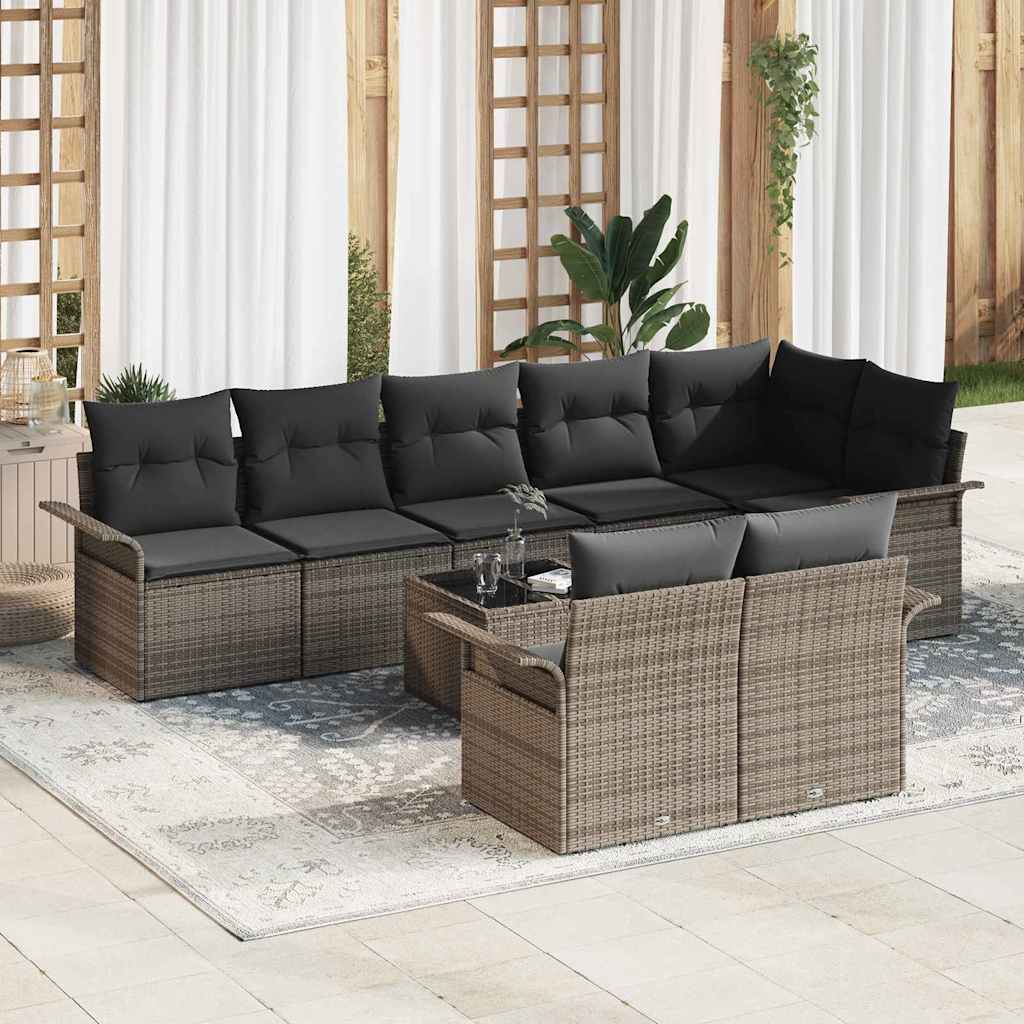 Tuin Sofa Set Met Kussen 9 Pcs Poly Riet