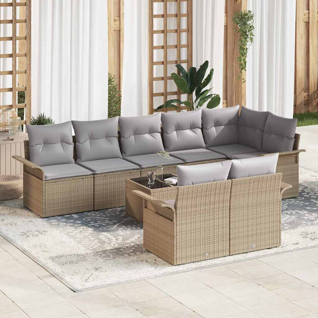 Tuin Sofa Set Met Kussen 9 Pcs Poly Riet