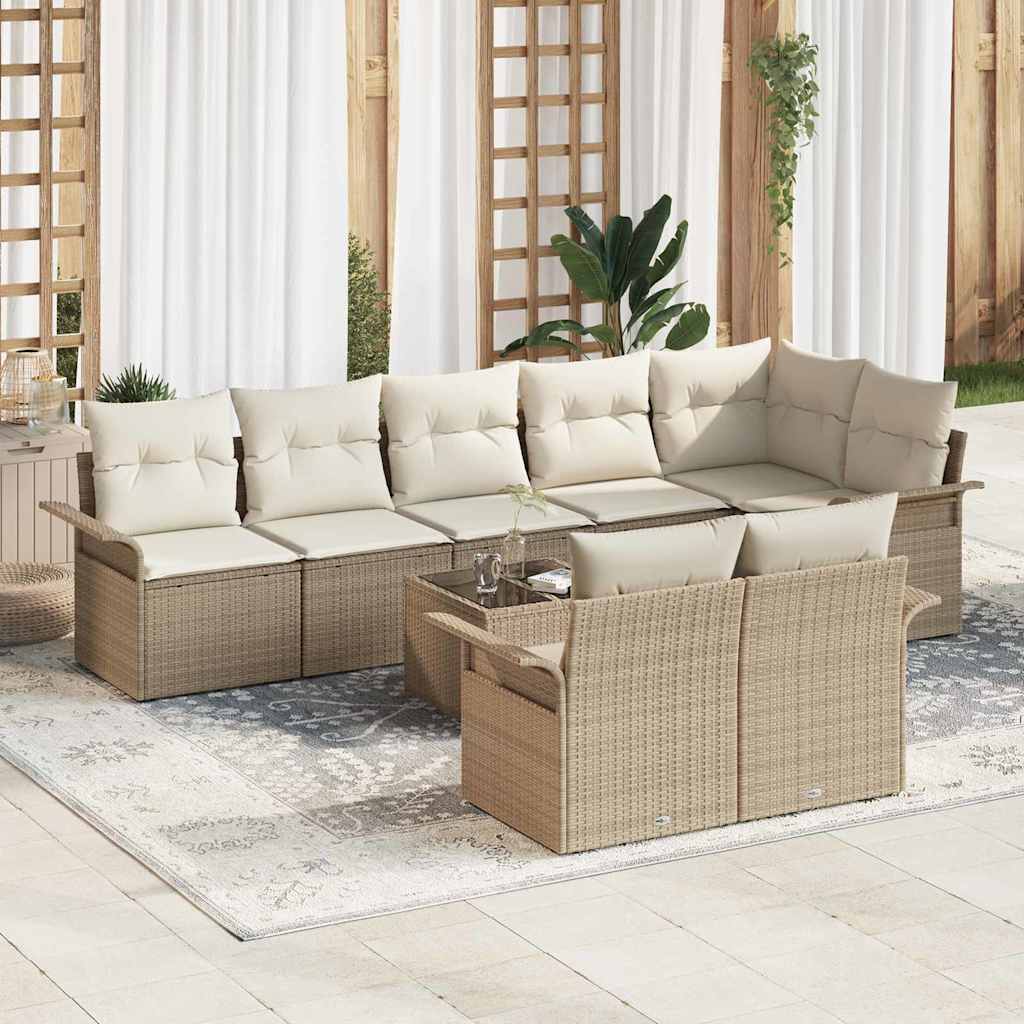 Tuin Sofa Set Met Kussen 9 Pcs Poly Riet