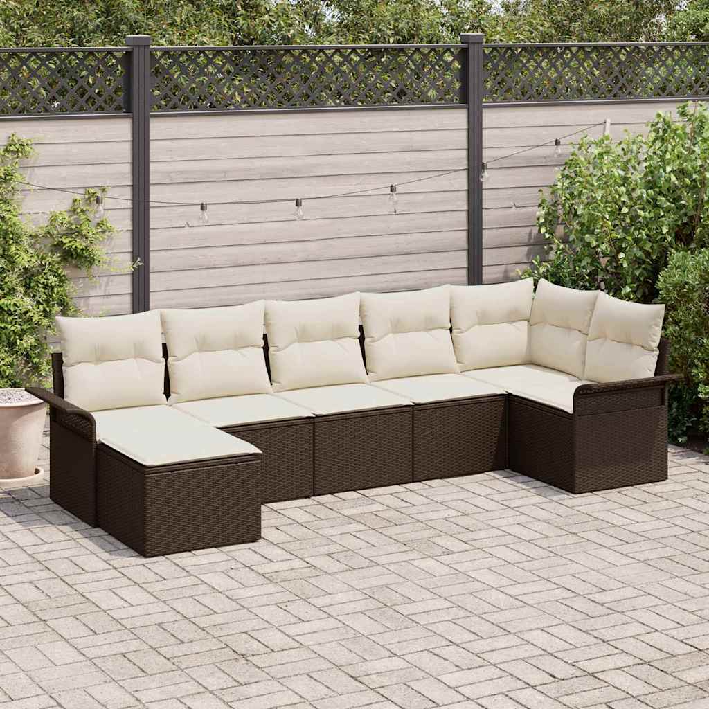 Tuin Sofa Set Met Kussen 7 Pcs Poly Riet