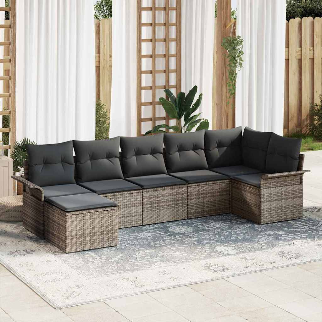 Tuin Sofa Set Met Kussen 7 Pcs Poly Riet