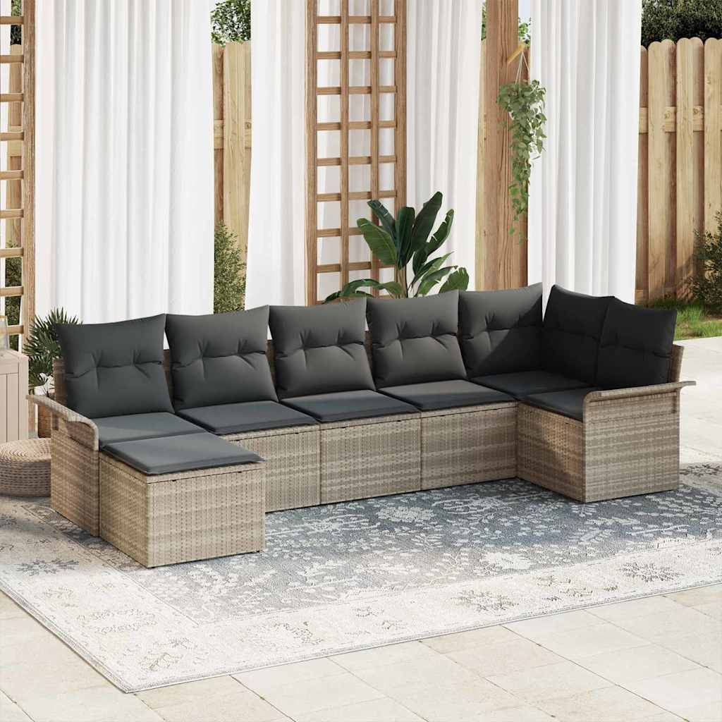 Tuin Sofa Set Met Kussen 7 Pcs Poly Riet