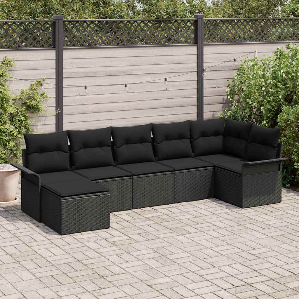 Tuin Sofa Set Met Kussen 7 Pcs Poly Riet