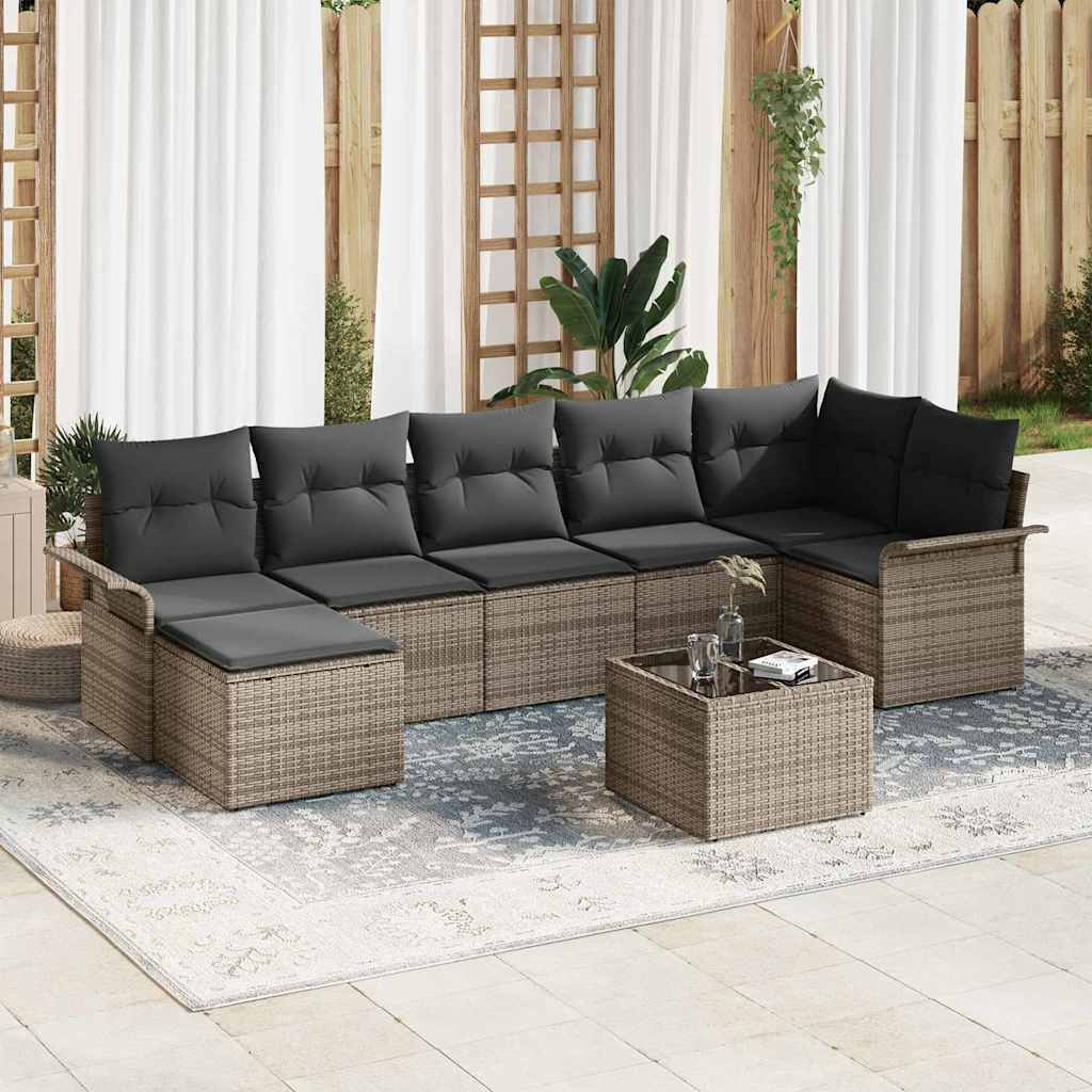 Tuin Sofa Set Met Kussen 7 Pcs Poly Riet