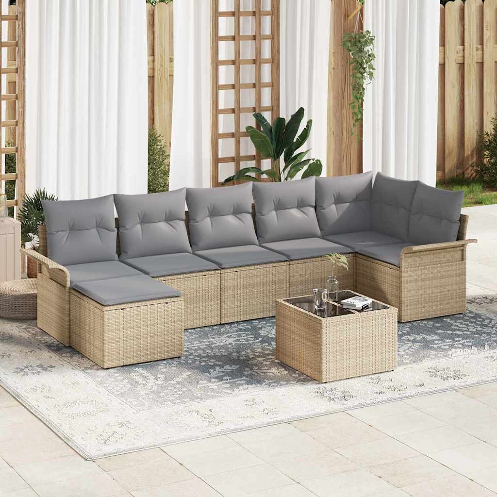 Tuin Sofa Set Met Kussen 7 Pcs Poly Riet