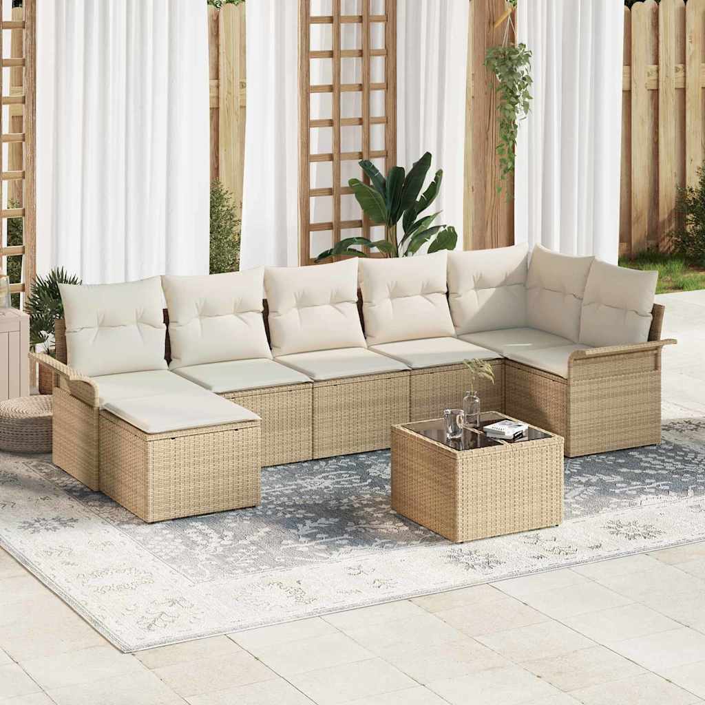 Tuin Sofa Set Met Kussen 7 Pcs Poly Riet