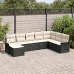 Tuin Sofa Set Met Kussen 9 Pcs Poly Riet