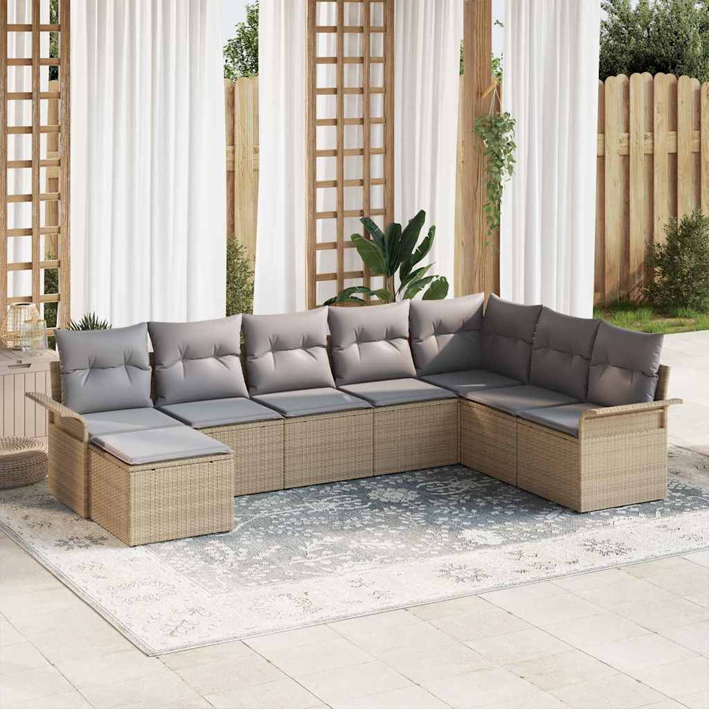 Tuin Sofa Set Met Kussen 9 Pcs Poly Riet