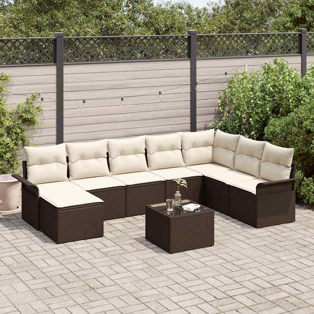 Tuin Sofa Set Met Kussen 9 Pcs Poly Riet