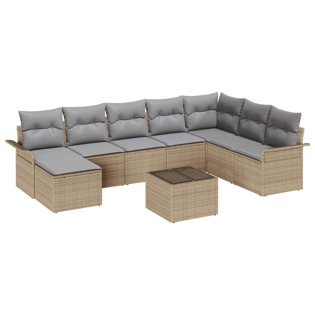 Tuin Sofa Set Met Kussen 9 Pcs Poly Riet