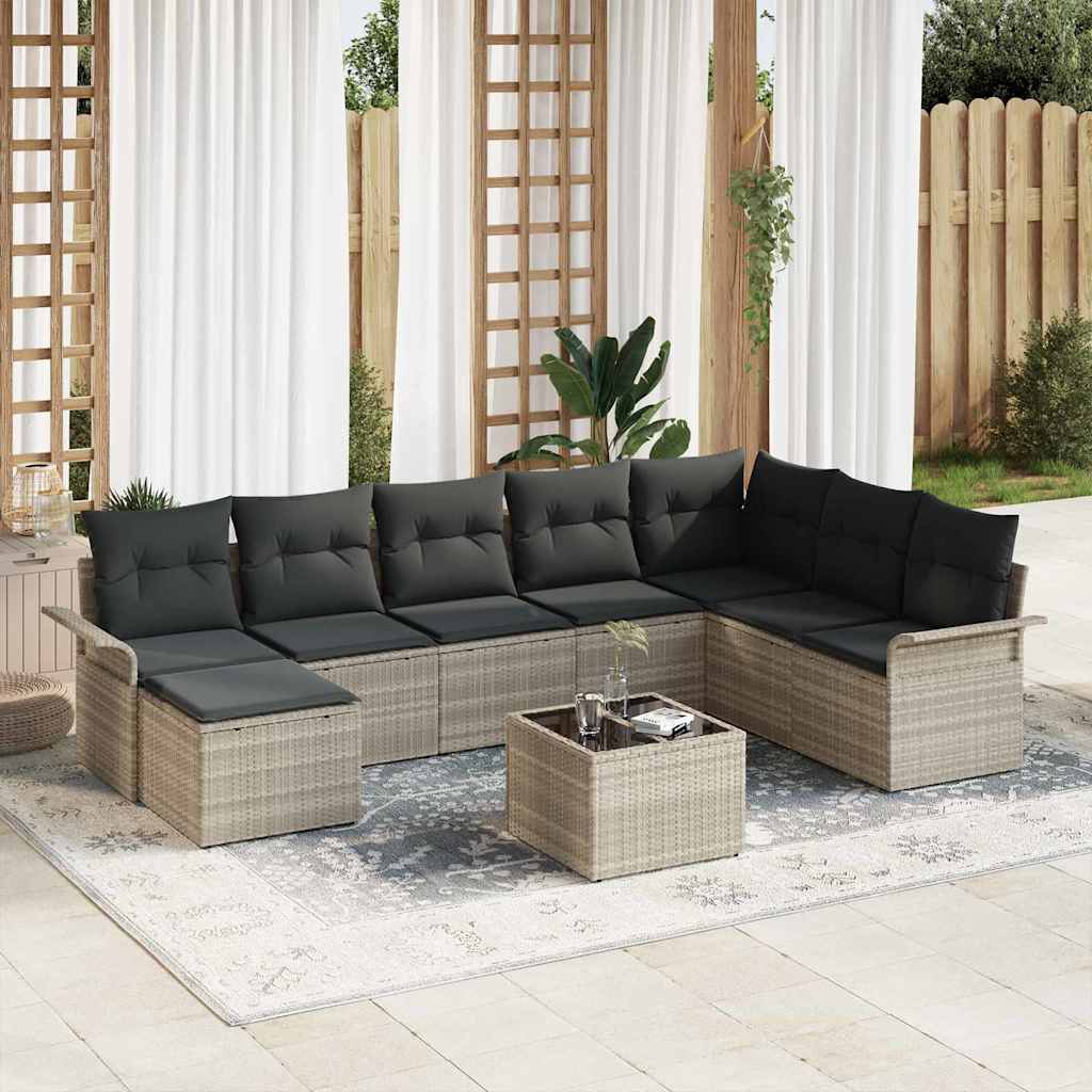 Tuin Sofa Set Met Kussen 9 Pcs Poly Riet