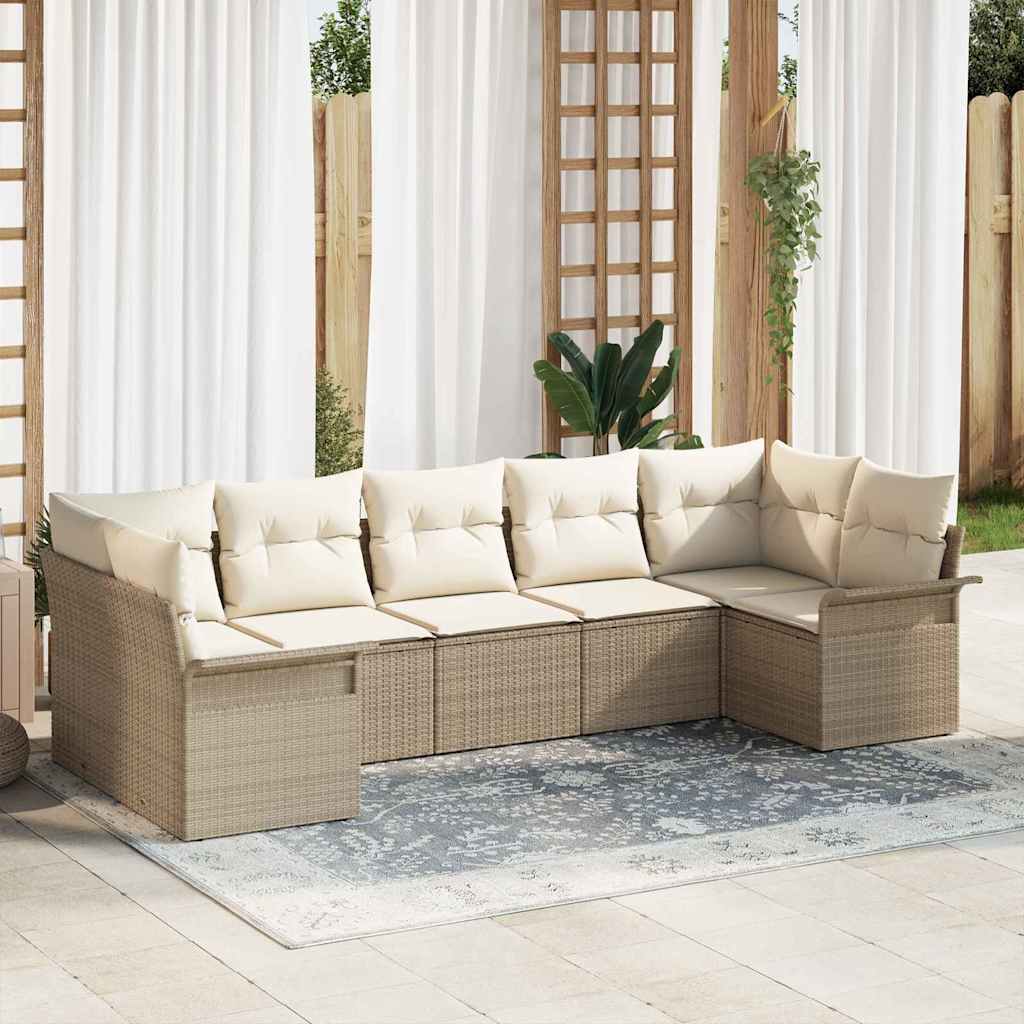 Tuin Sofa Set Met Kussen 7 Pcs Poly Riet