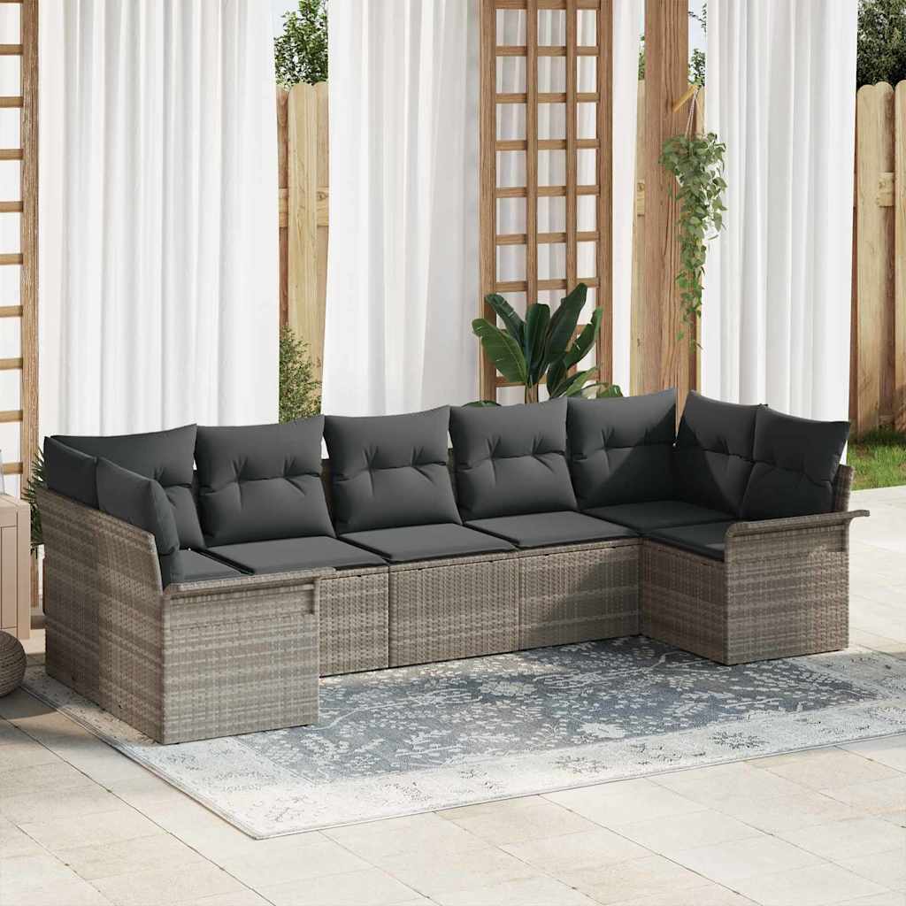 Tuin Sofa Set Met Kussen 7 Pcs Poly Riet