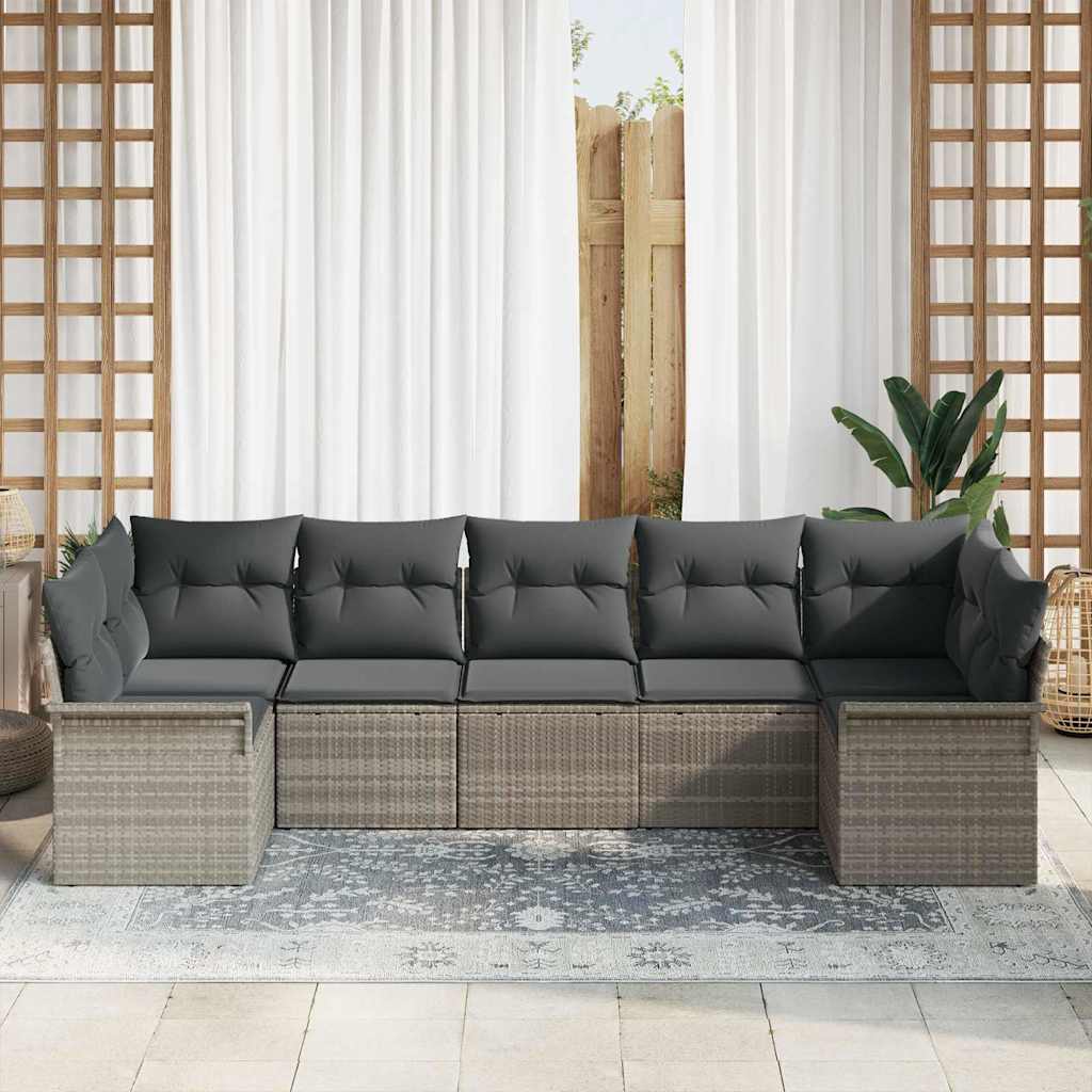 Tuin Sofa Set Met Kussen 7 Pcs Poly Riet
