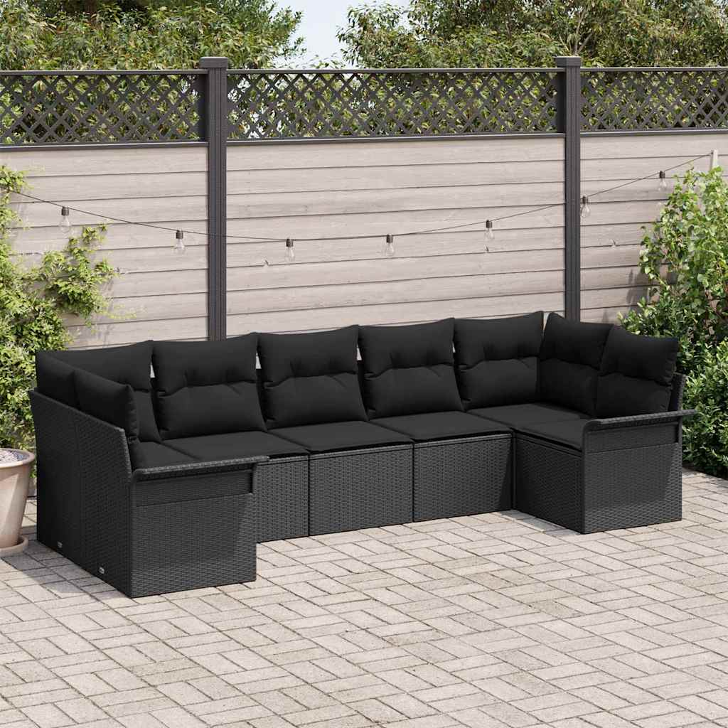 Tuin Sofa Set Met Kussen 7 Pcs Poly Riet