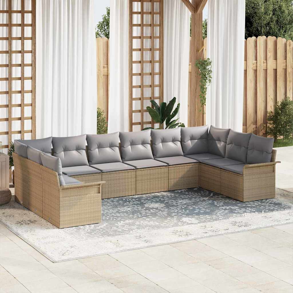 Tuin Sofa Set Met Kussen 11 Pcs Poly Riet