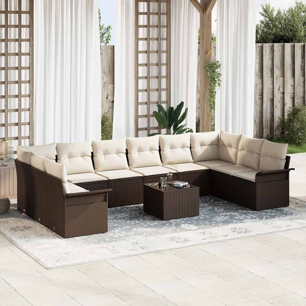 Tuin Sofa Set Met Kussen 11 Pcs Poly Riet