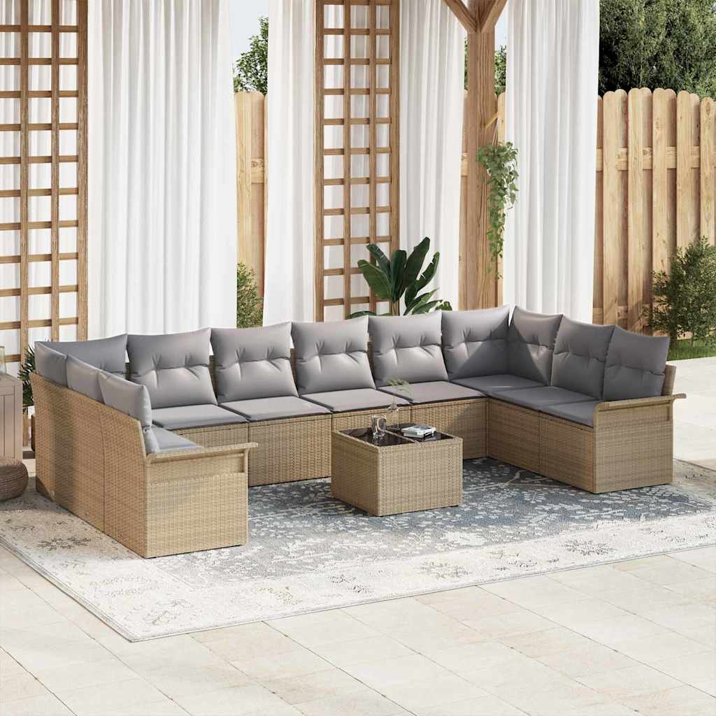 Tuin Sofa Set Met Kussen 11 Pcs Poly Riet