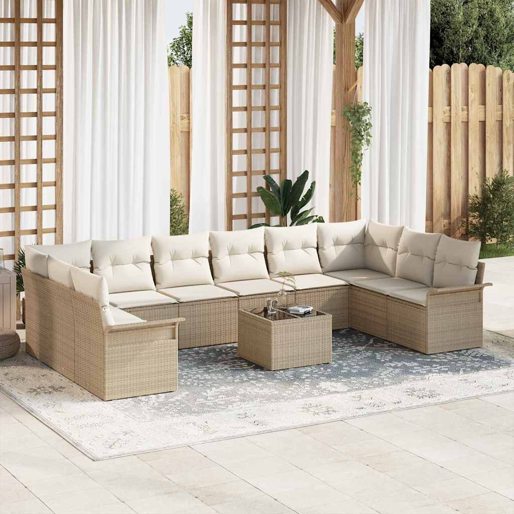 Tuin Sofa Set Met Kussen 11 Pcs Poly Riet