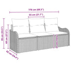 Tuin Sofa Set Met Kussen 3 Pcs Poly Riet