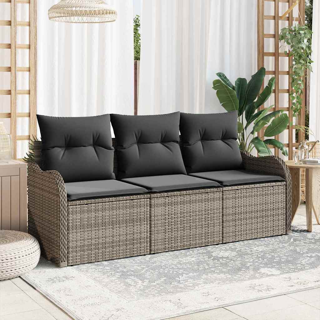 Tuin Sofa Set Met Kussen 3 Pcs Poly Riet