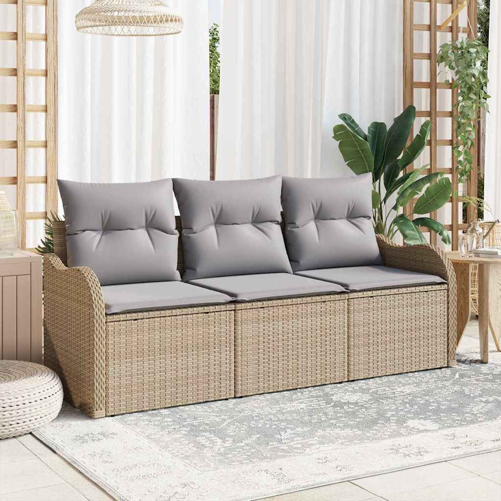 Tuin Sofa Set Met Kussen 3 Pcs Poly Riet