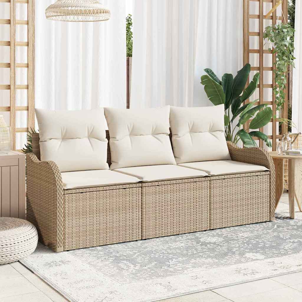 Tuin Sofa Set Met Kussen 3 Pcs Poly Riet