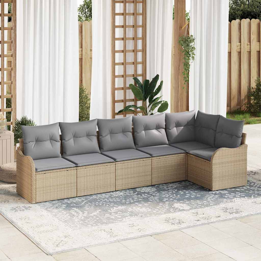 Tuin Sofa Set Met Kussen 7 Pcs Poly Riet