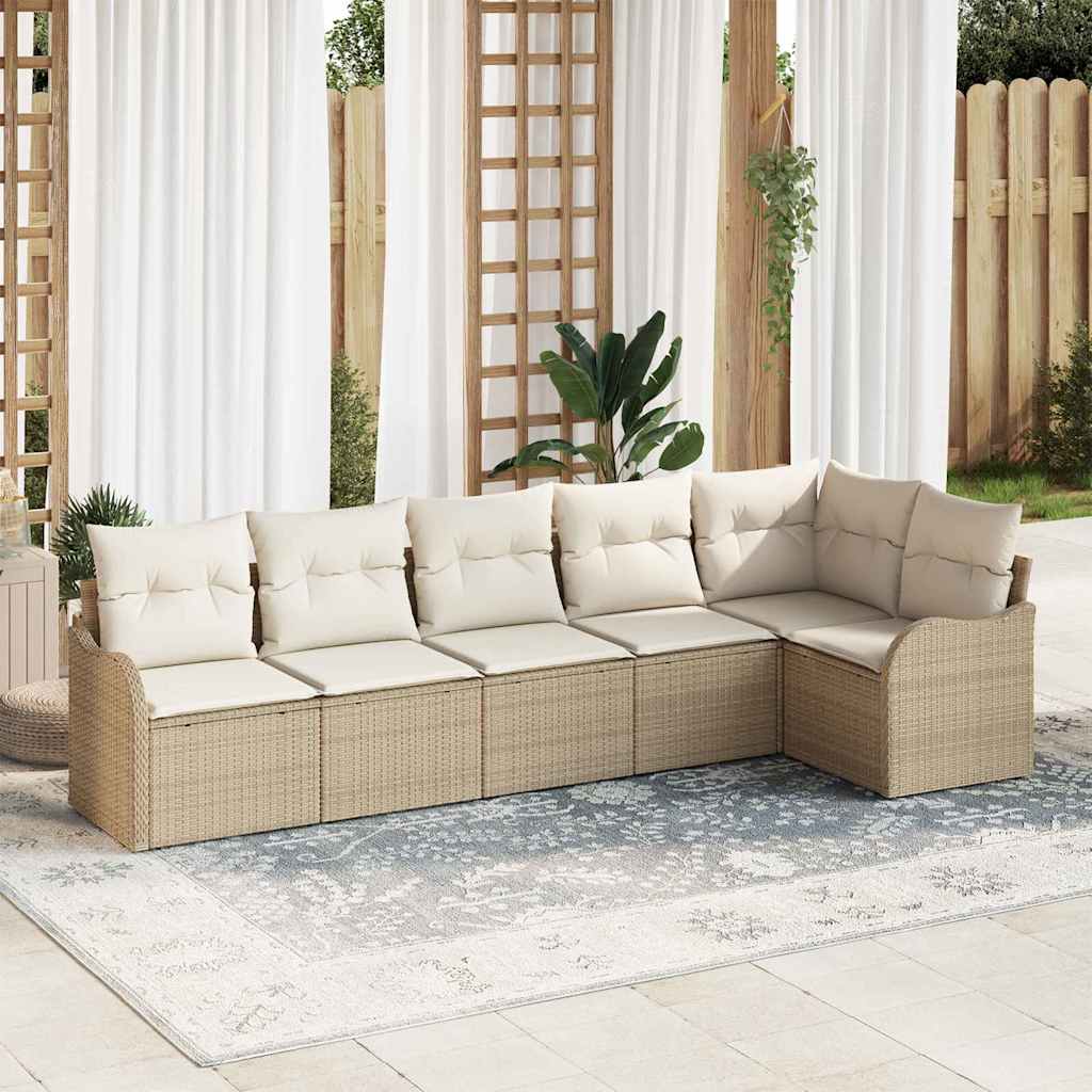 Tuin Sofa Set Met Kussen 7 Pcs Poly Riet