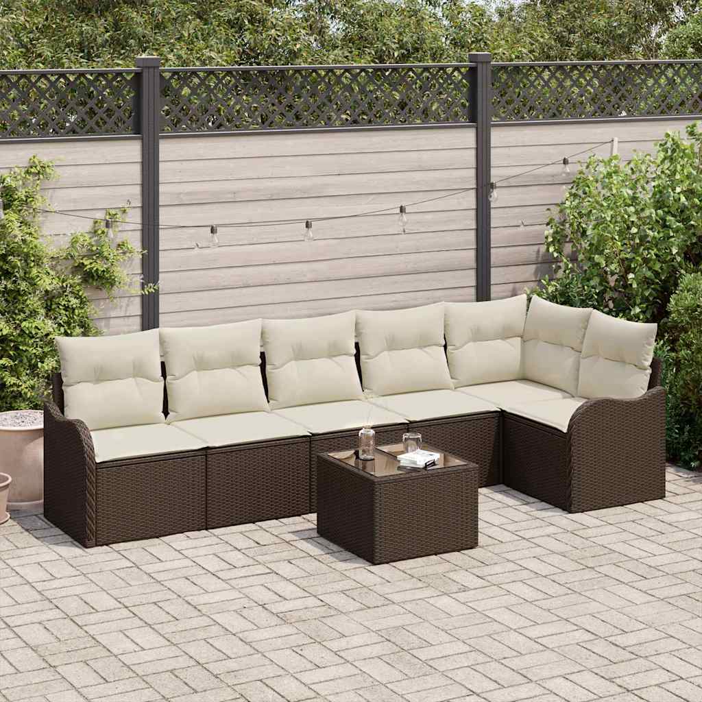 Tuin Sofa Set Met Kussen 7 Pcs Poly Riet