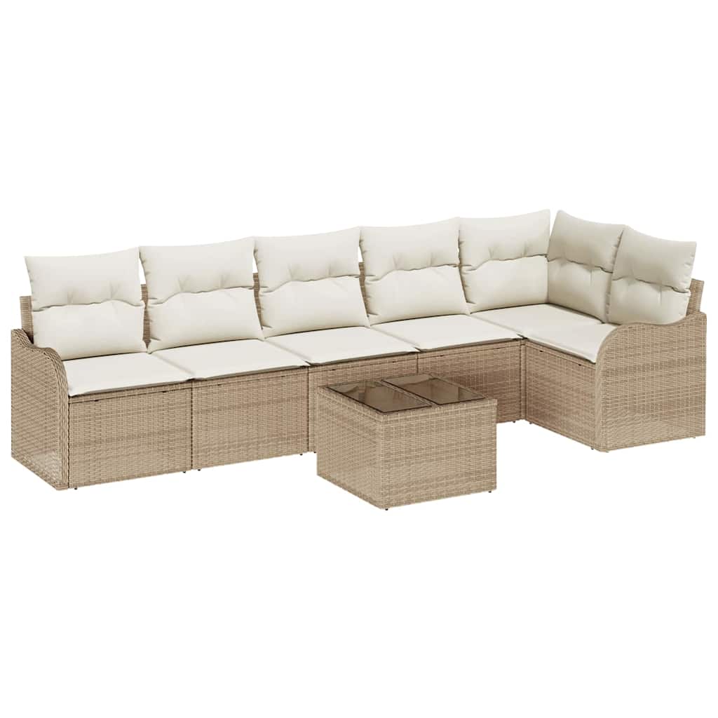 Tuin Sofa Set Met Kussen 7 Pcs Poly Riet