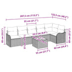 Tuin Sofa Set Met Kussen 7 Pcs Poly Riet