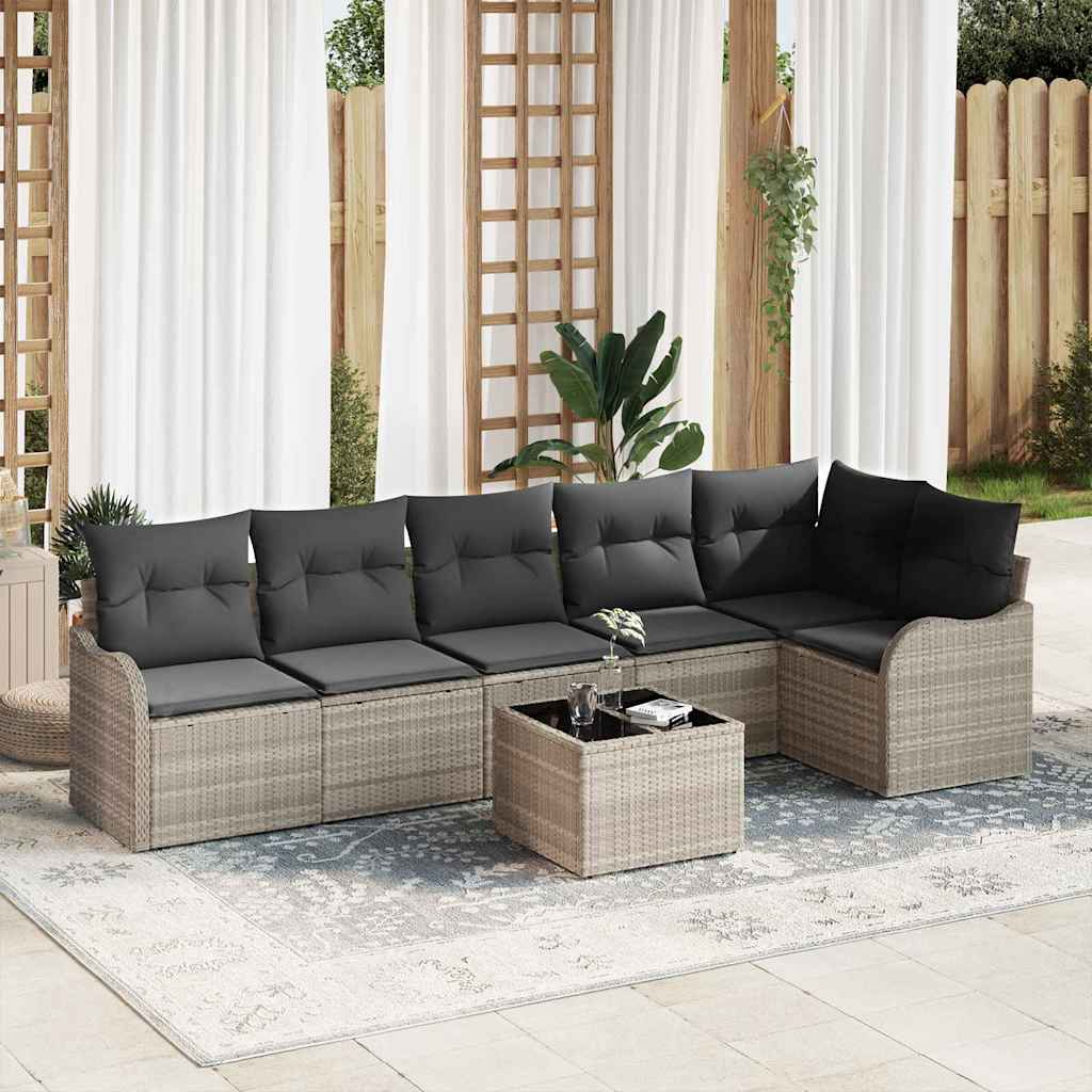 Tuin Sofa Set Met Kussen 7 Pcs Poly Riet