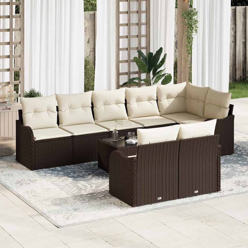 Tuin Sofa Set Met Kussen 9 Pcs Poly Riet