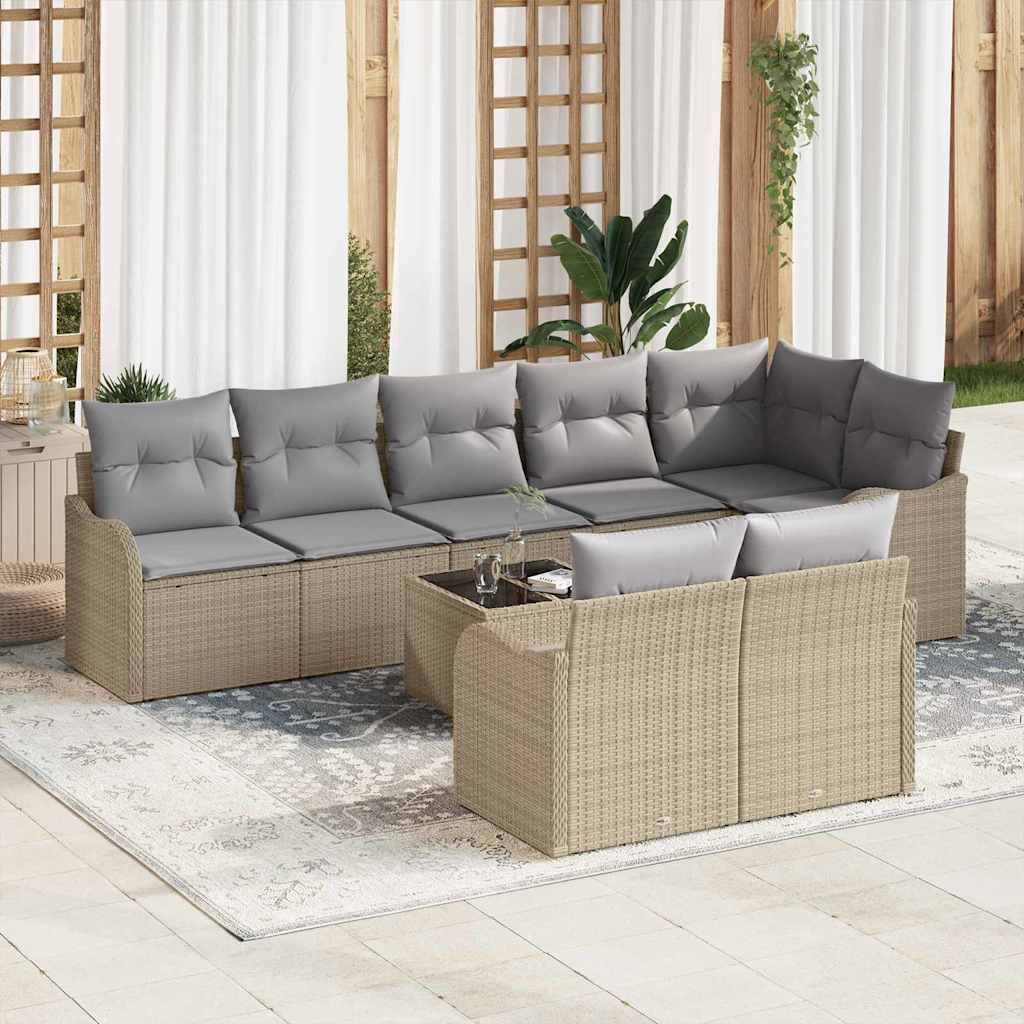 Tuin Sofa Set Met Kussen 9 Pcs Poly Riet
