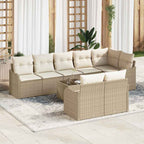 Tuin Sofa Set Met Kussen 9 Pcs Poly Riet