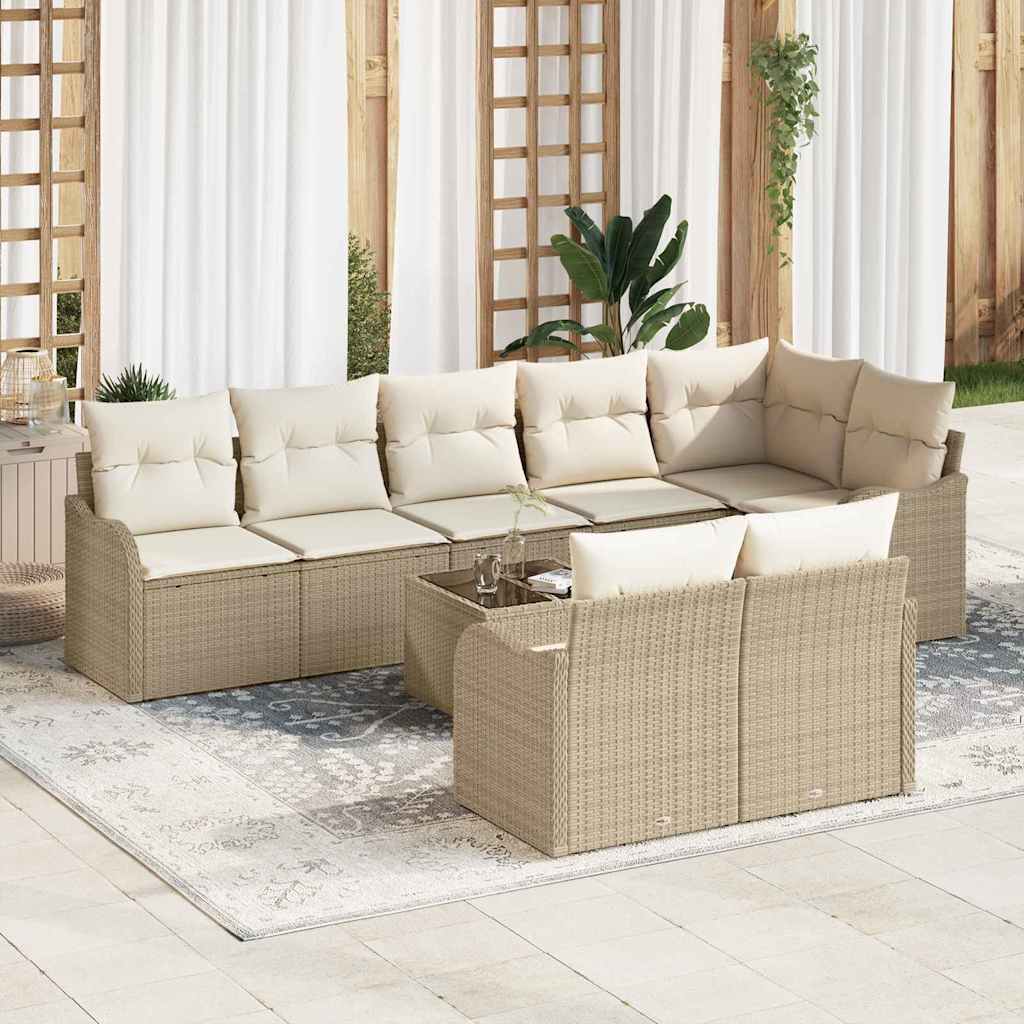 Tuin Sofa Set Met Kussen 9 Pcs Poly Riet