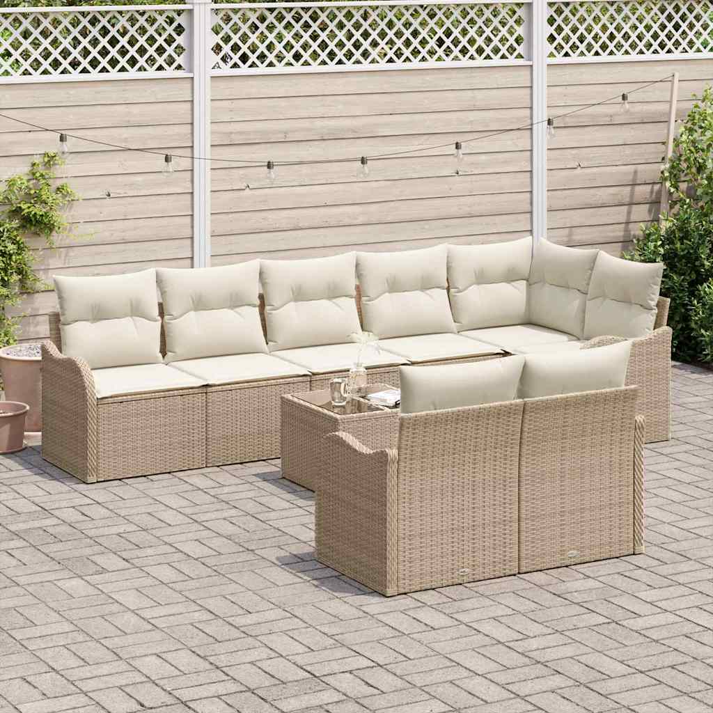 Tuin Sofa Set Met Kussen 9 Pcs Poly Riet