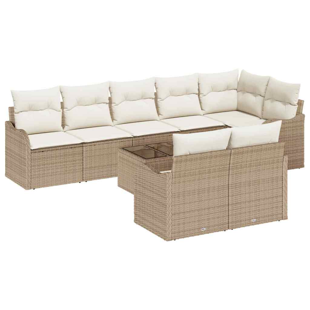 Tuin Sofa Set Met Kussen 9 Pcs Poly Riet