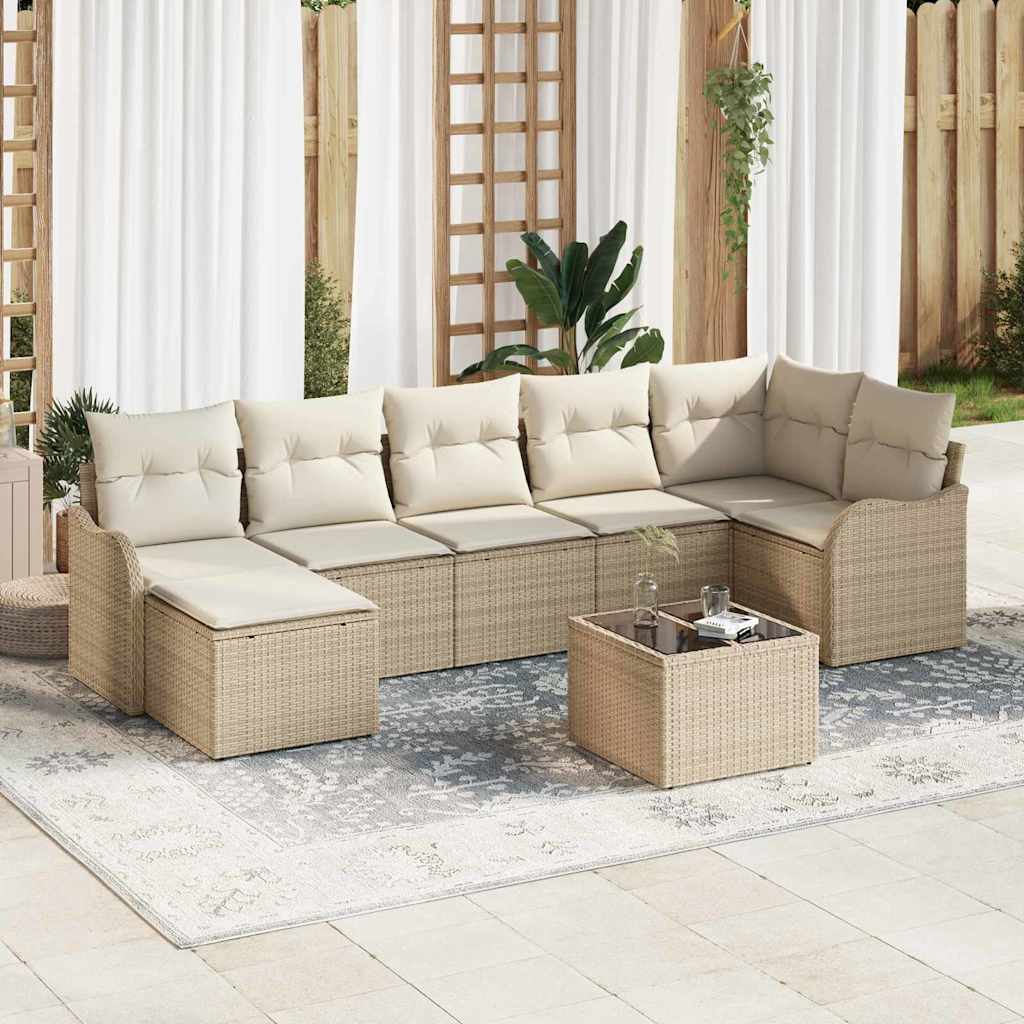 Tuin Sofa Set Met Kussen 8 Pcs Poly Riet