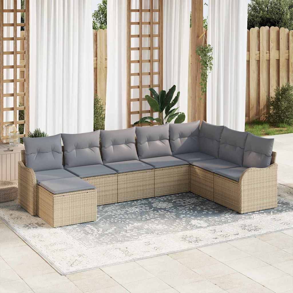 Tuin Sofa Set Met Kussen 9 Pcs Poly Riet