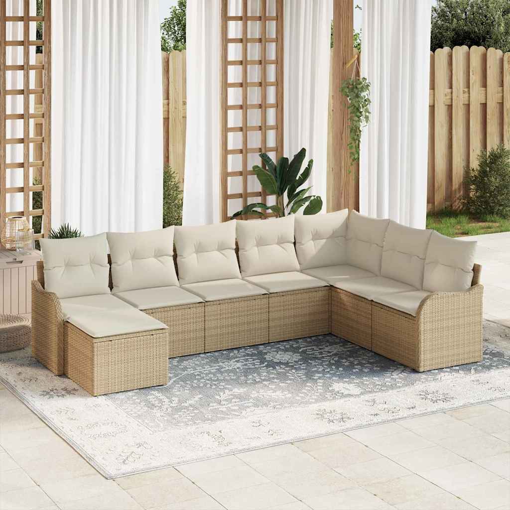 Tuin Sofa Set Met Kussen 9 Pcs Poly Riet