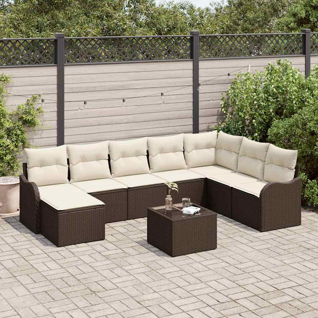 Tuin Sofa Set Met Kussen 9 Pcs Poly Riet