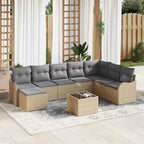 Tuin Sofa Set Met Kussen 9 Pcs Poly Riet